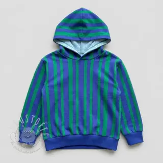 Sweatstoff Stripes by JENNIFER BOURON blue green ORGANIC