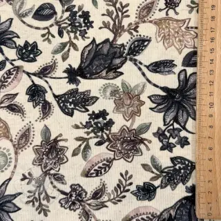 Jersey Baumwoll-Leinen Flowers navy digital print