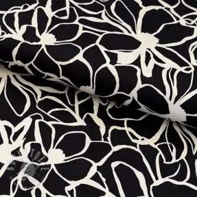 Baumwollstoff SATIN Magnolia NERIDA HANSEN black