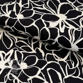 Baumwollstoff SATIN Magnolia NERIDA HANSEN black