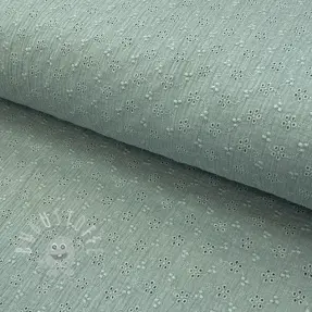 Double gauze/musselin Embroidery 2 green