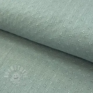 Double gauze/musselin Embroidery 2 green