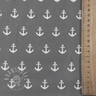 Baumwollstoff Anchors grey