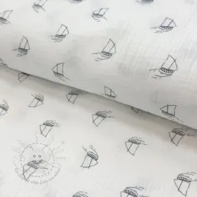 Double gauze/musselin Boats white