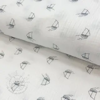 Double gauze/musselin Boats white