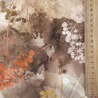 Dekostoff Flowers toffee digital print