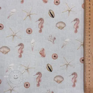 Dekostoff Shells linen ecru digital print