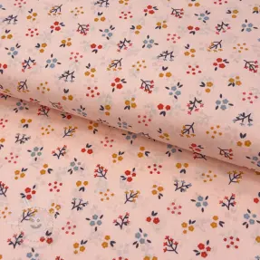 Baumwollstoff Small flowers light salmon ORGANIC