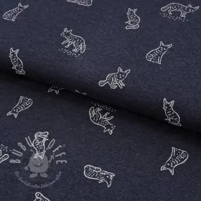 Jersey Hidden foxie indigo melange