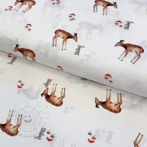 Baumwollstoff Doe white digital print