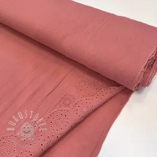 Double gauze/musselin 1-side border blush