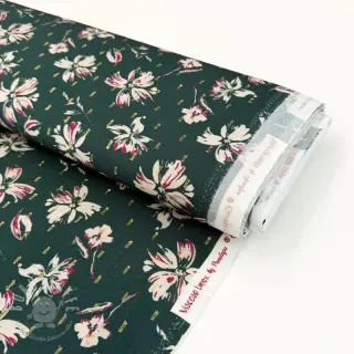 Viskosestoff LUREX Flowers dark emerald