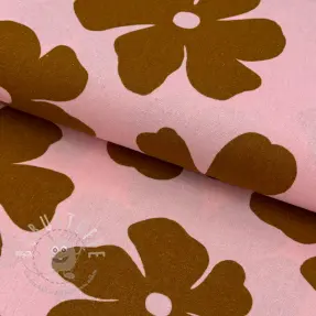 Viskosestoff leinen Flowers light pink