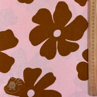 Viskosestoff leinen Flowers light pink
