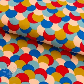 Sweatstoff Colourful dots light blue