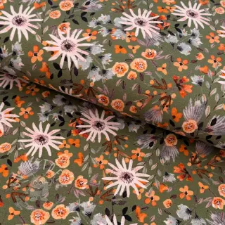 Sweat kuschel Flowers forest green digital print