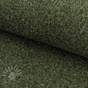 Mantelstoff BOUCLE LUREX dark green