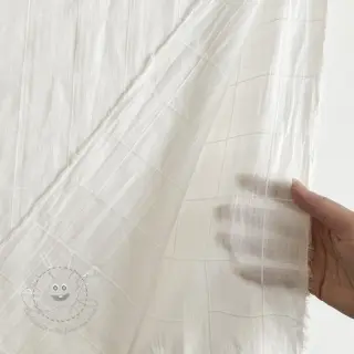 Baumwollstoff VOILE DOBBY off white