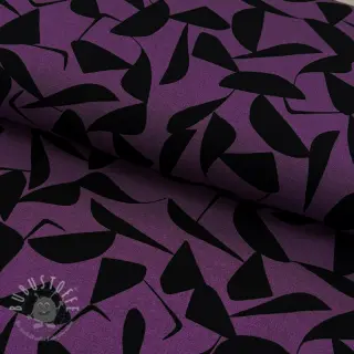 Viskosestoff POPLIN STRETCH Abstract purple