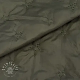 Steppstoffe Stars army green