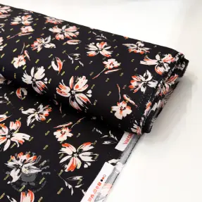 Viskosestoff LUREX Flowers black