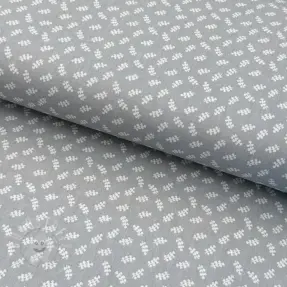 Baumwollstoff Leaves light grey