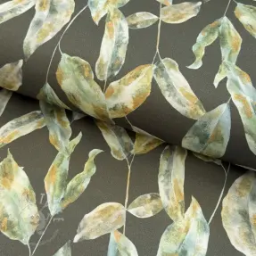 Dekostoff Leaves army green digital print