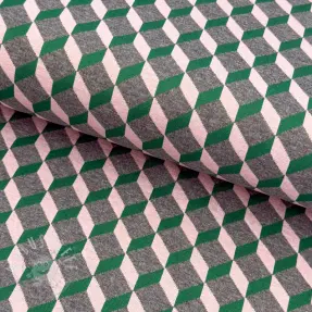 Damenkostümstoff KNITTED JACQUARD Graphic green