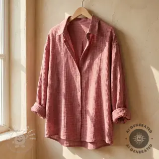 Double gauze/musselin STONE WASHED light rose