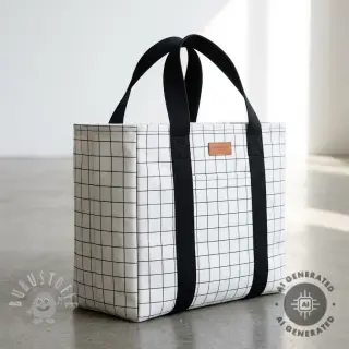 Dekostoff premium Perfect grid lines black