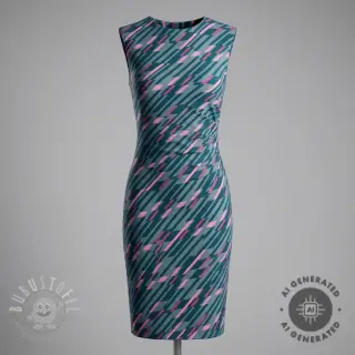 Damenstoffe PUNTA DI ROMA Abstract dark mint