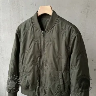 Steppstoffe Stars army green