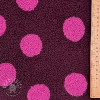 Mantelstoff TEDDY JACQUARD Dots burgundy