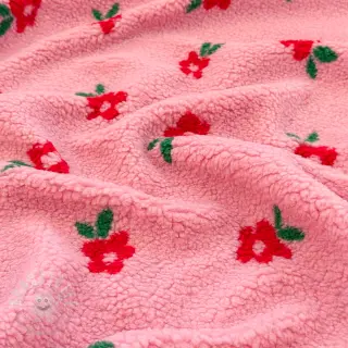 Mantelstoff TEDDY Tiny flowers pink