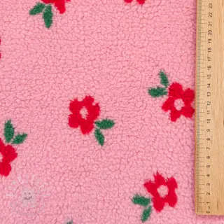 Mantelstoff TEDDY Tiny flowers pink