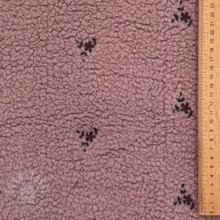Mantelstoff TEDDY EMBROIDERY Flowers mauve