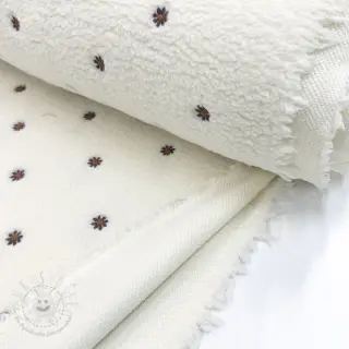 Mantelstoff TEDDY EMBROIDERY Mini ecru
