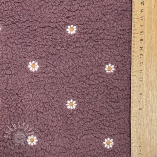 Mantelstoff TEDDY EMBROIDERY Mini rosewood