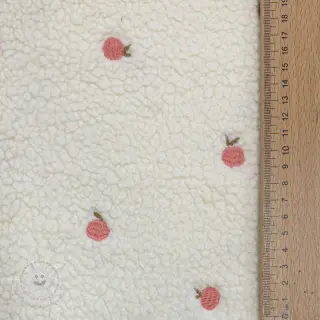Mantelstoff TEDDY JACQUARD EMBROIDERY Patches