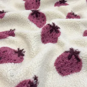 Mantelstoff TEDDY JACQUARD Strawberries