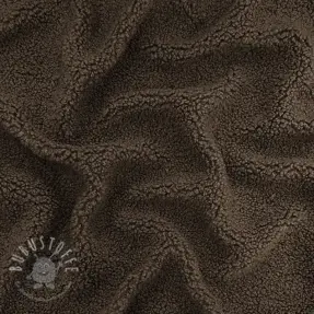 Mantelstoff TEDDY dark brown