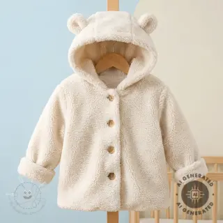 Mantelstoff TEDDY ecru