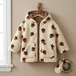 Mantelstoff TEDDY JACQUARD Acorns