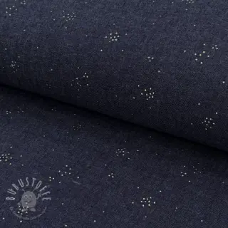 Baumwollstoff JEANS Glitter small dots