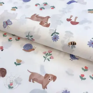 Baumwollstoff Animals in the garden design B digital print