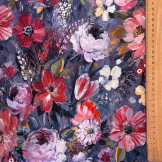 Sweatstoff Flowers Andrea blue digital print