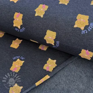 Sweat kuschel Lucky cat navy melange
