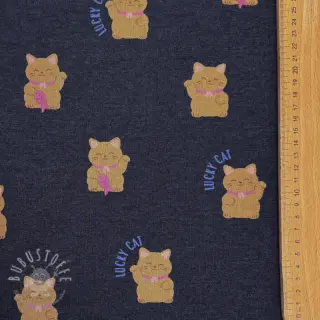 Sweat kuschel Lucky cat navy melange