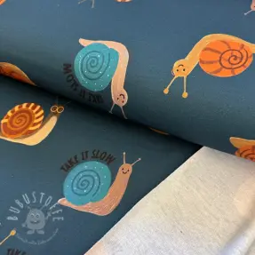 Sweat kuschel Snails petrol digital print