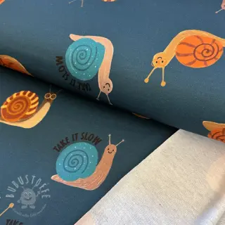 Sweat kuschel Snails petrol digital print